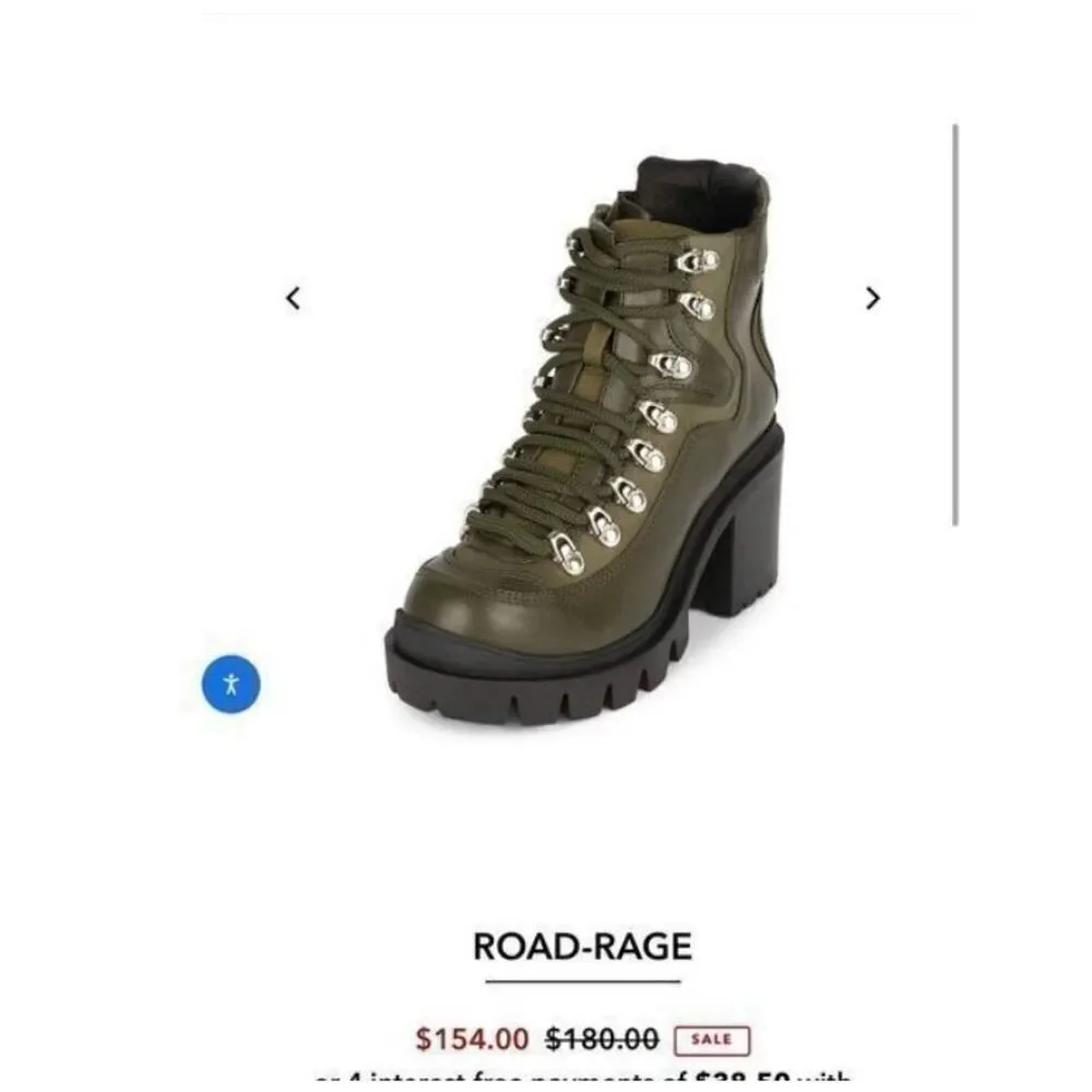 JEFFREY CAMPBELL | road rage lug sole green black hiker inspired ankle boots 8.5